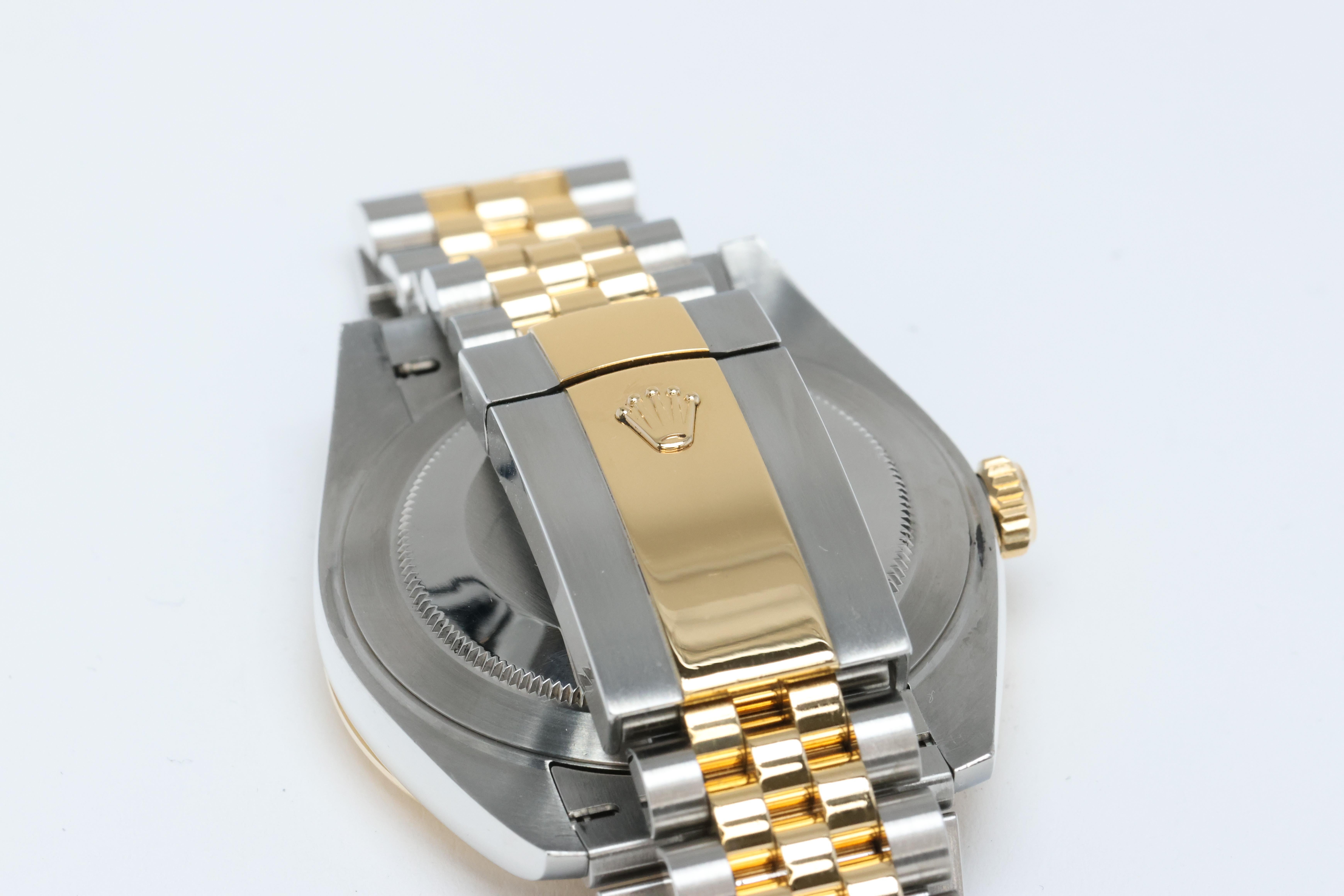 Rolex Datejust 41 - Factory Diamond Dial Two Tone Jubilee (126333) Box & Papers In Excellent Condition For Sale In Tampa, FL