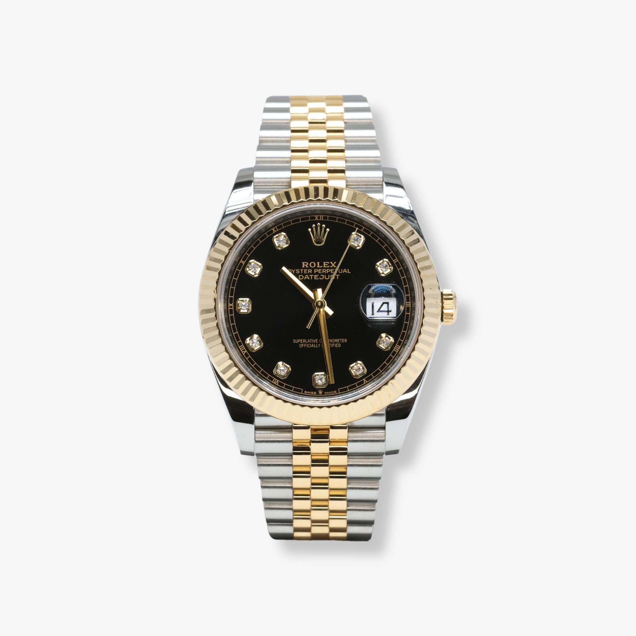 Rolex Datejust 41 - Factory Diamond Dial Two Tone Jubilee (126333) Box & Papers For Sale 2