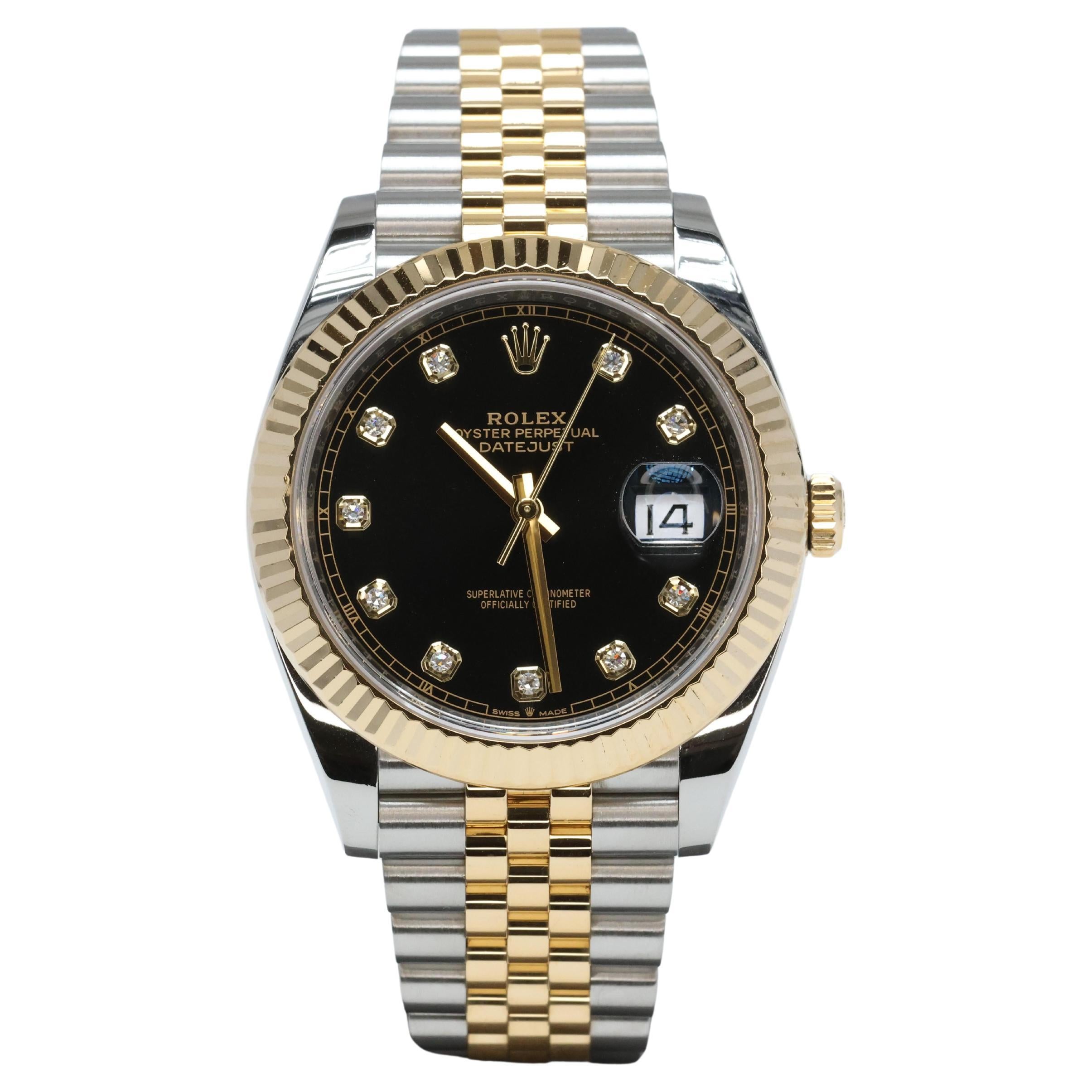 Rolex Datejust 41 - Factory Diamond Dial Two Tone Jubilee (126333) Box & Papers