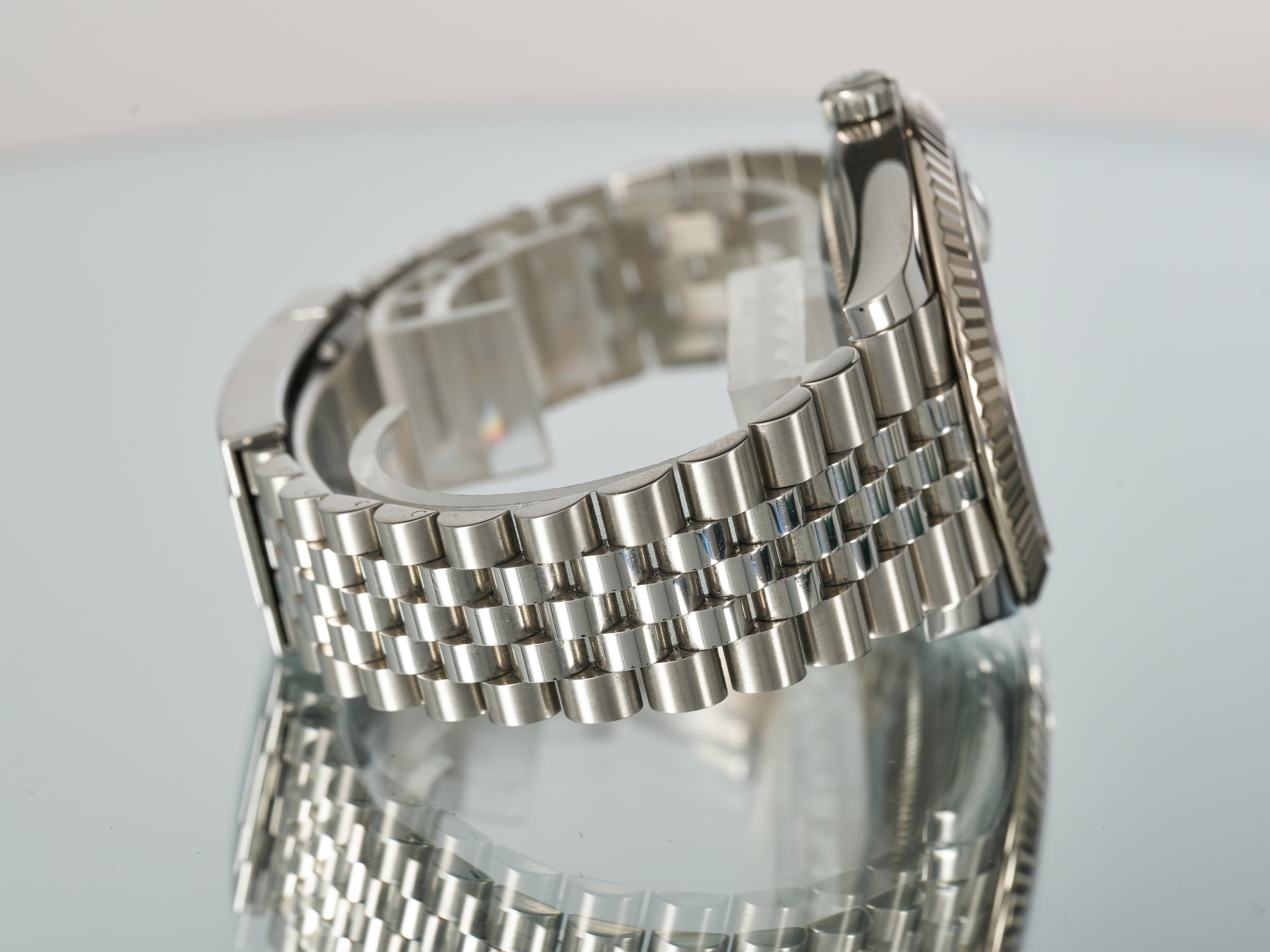 Rolex Datejust 41 Grey Baton Dial Fluted Bezel Jubilee Bracelet 126334 Full Set For Sale 6