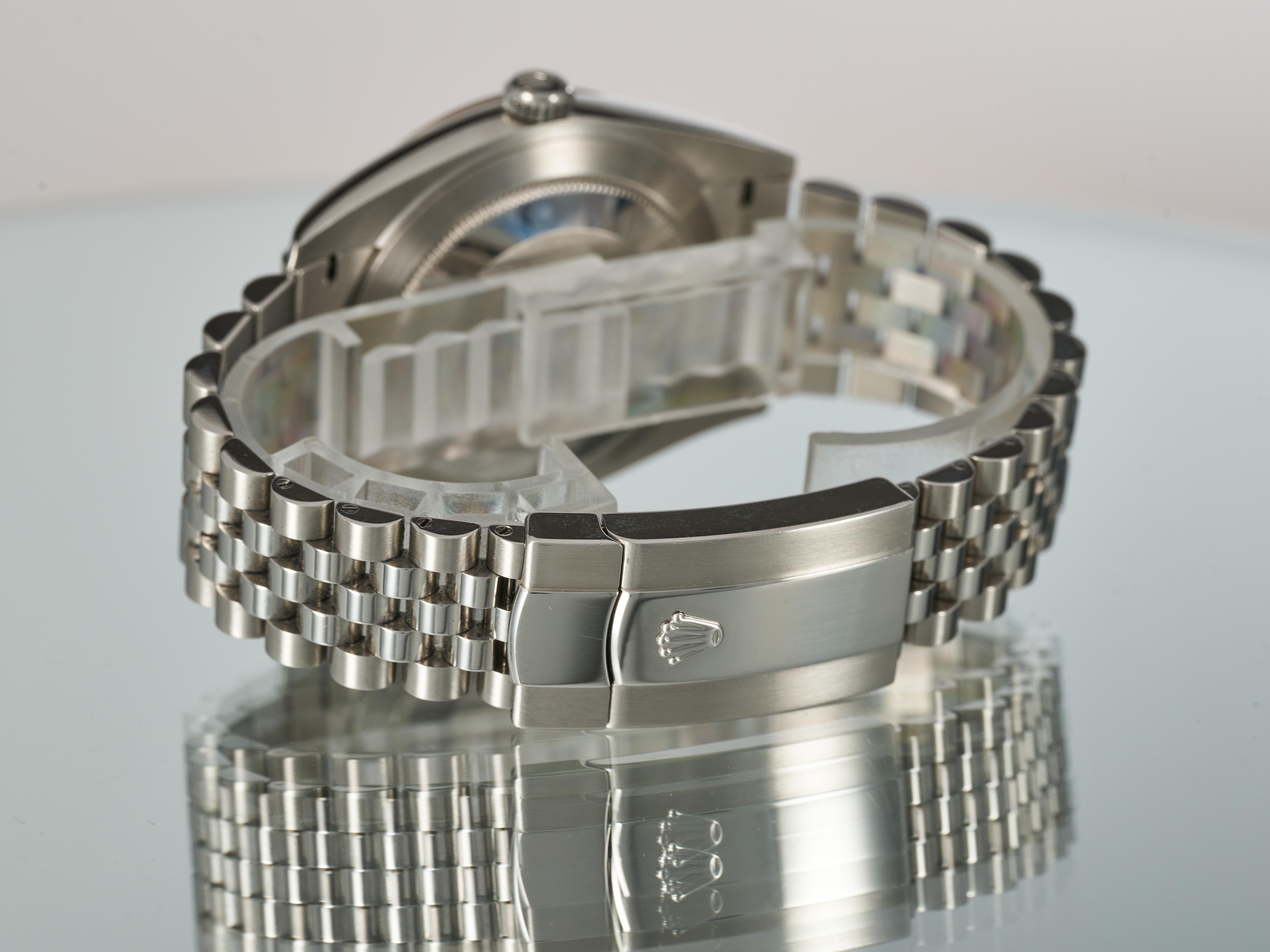 Rolex Datejust 41 Grey Baton Dial Fluted Bezel Jubilee Bracelet 126334 Full Set For Sale 8