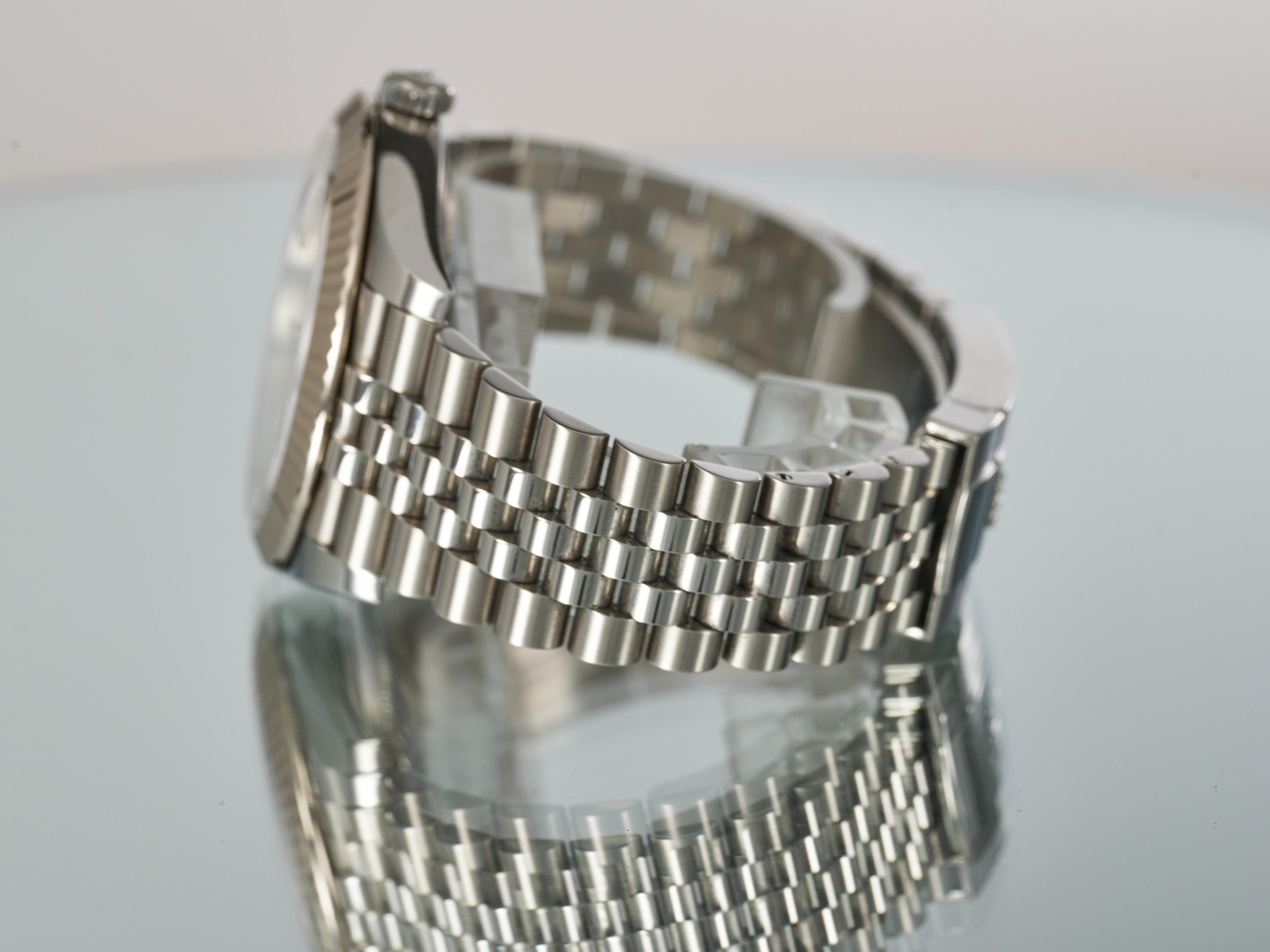 Rolex Datejust 41 Grey Baton Dial Fluted Bezel Jubilee Bracelet 126334 Full Set For Sale 9