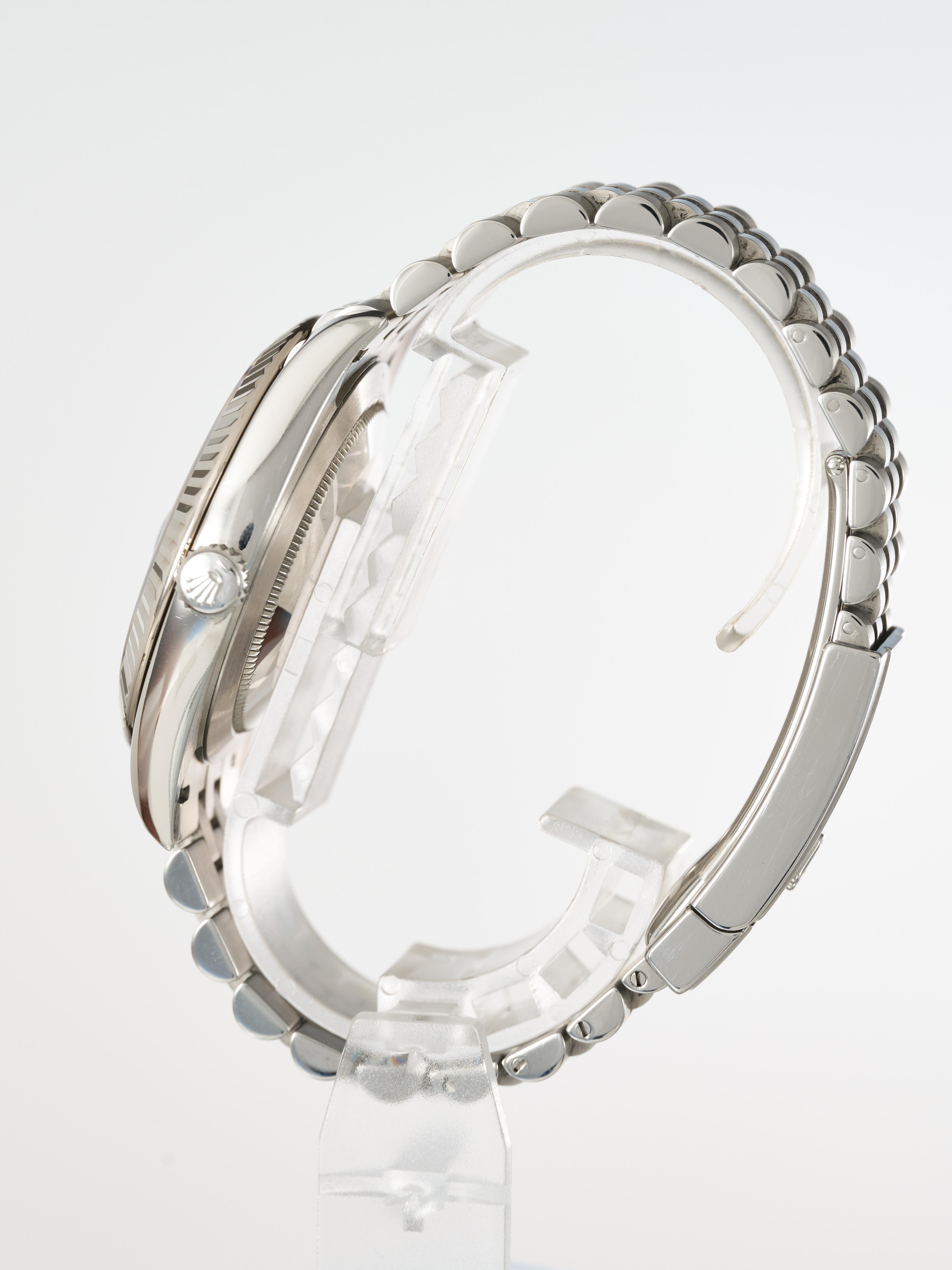Rolex Datejust 41 Grey Baton Dial Fluted Bezel Jubilee Bracelet 126334 Full Set For Sale 2
