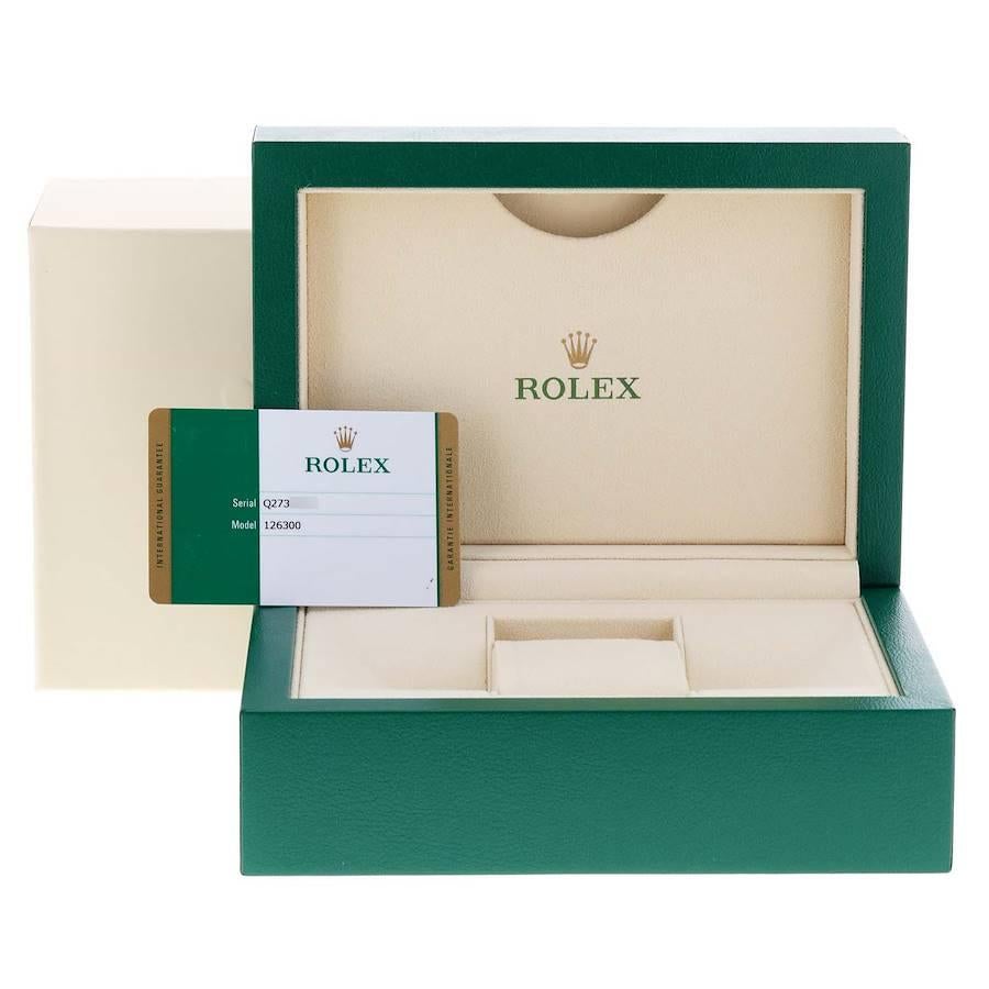 Rolex Datejust 41 Grey Dial Domed Bezel Steel Mens Watch 126300 Box Card For Sale 8
