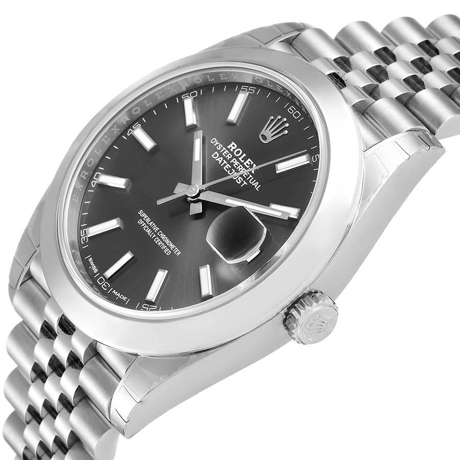 Men's Rolex Datejust 41 Grey Dial Domed Bezel Steel Mens Watch 126300 Unworn For Sale