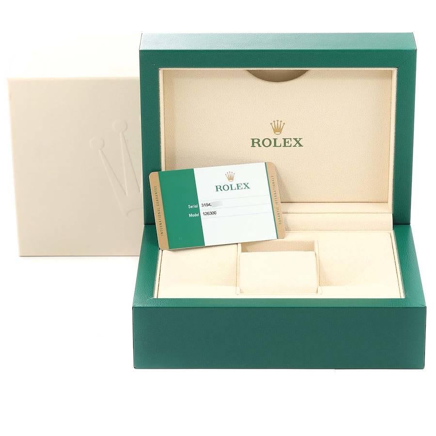 Rolex Datejust 41 Grey Dial Green Numerals Steel Mens Watch 126300 Box Card 5