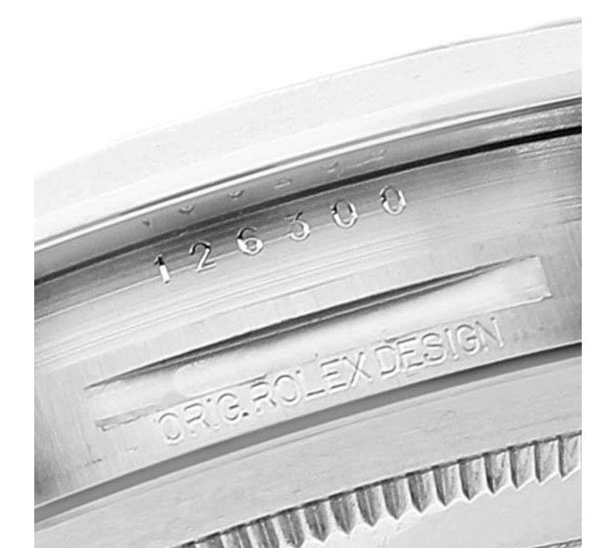 Men's Rolex Datejust 41 Grey Dial Green Numerals Steel Mens Watch 126300 Box Card