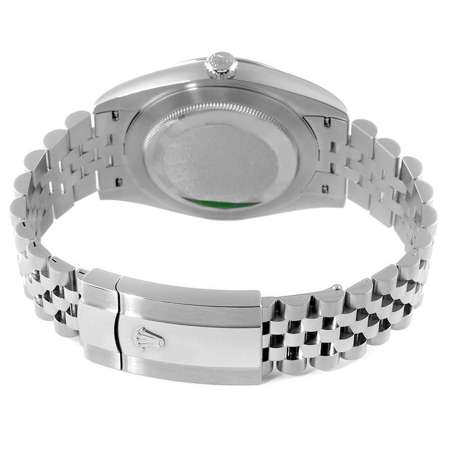 Rolex Datejust 41 Grey Dial Green Numerals Steel Mens Watch 126300 Unworn 2
