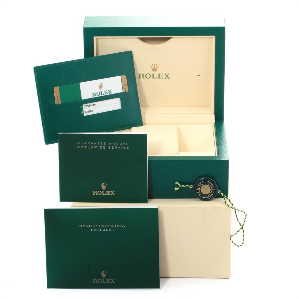 Rolex Datejust 41 Grey Dial Green Roman Numerals Steel Men’s Watch 126300 For Sale 6