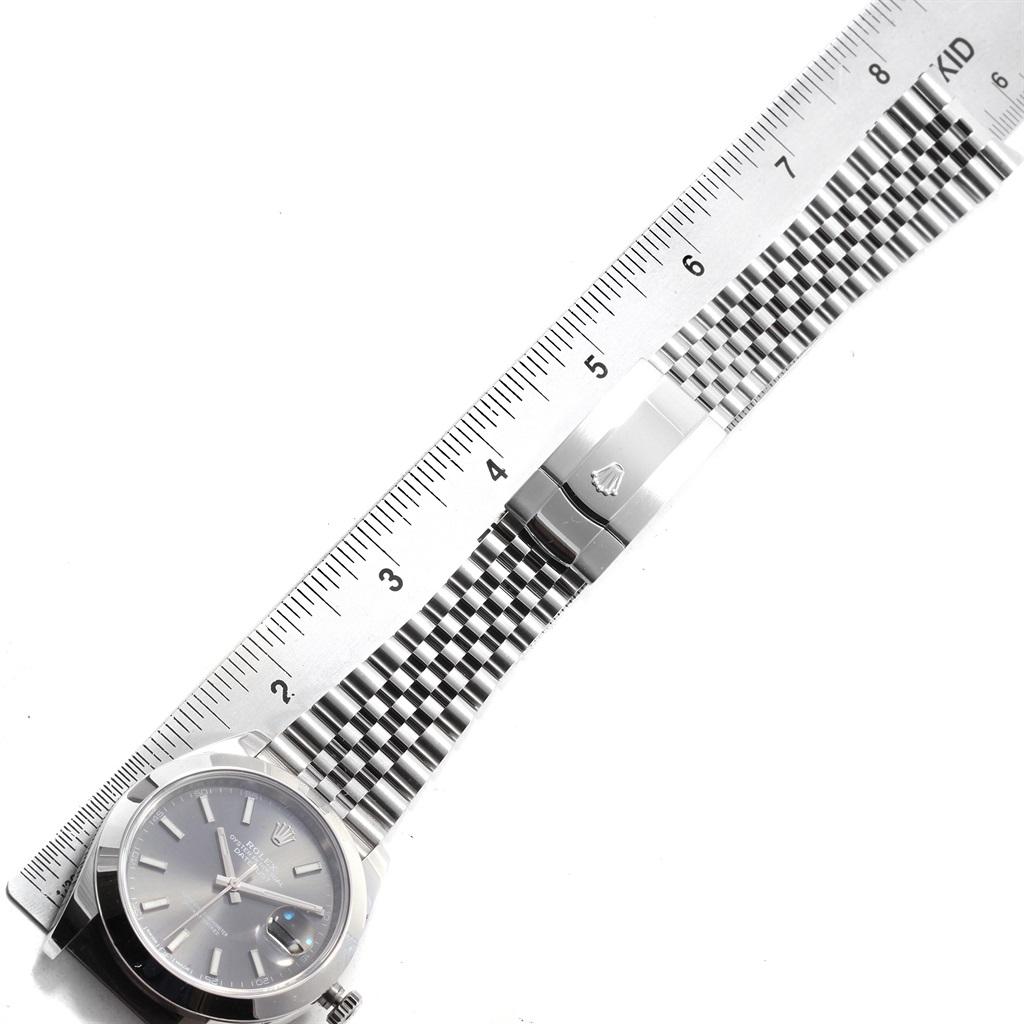 Rolex Datejust 41 Grey Dial Jubilee Bracelet Steel Men's Watch 126300 7