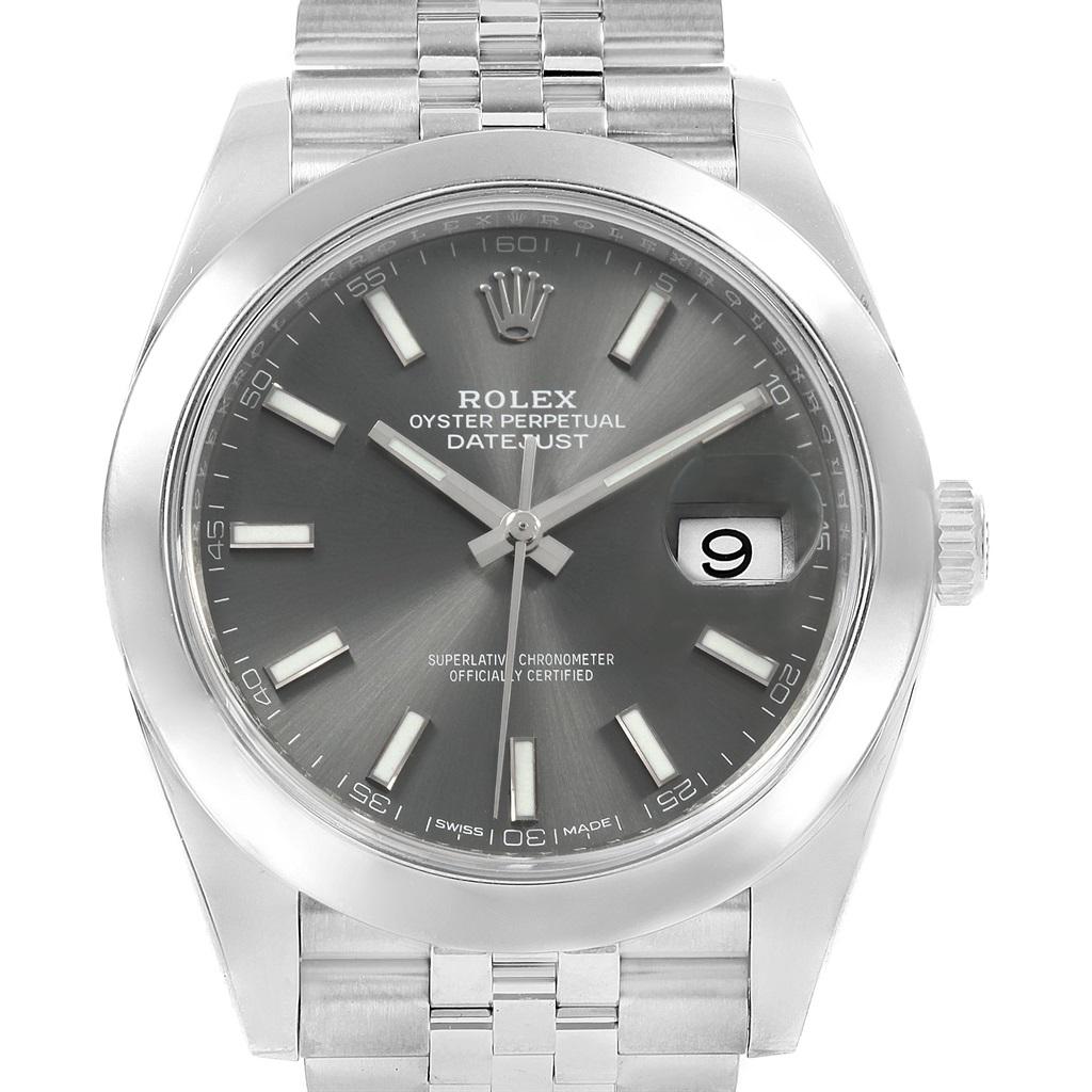 Rolex Datejust 41 Grey Dial Jubilee Bracelet Steel Men's Watch 126300