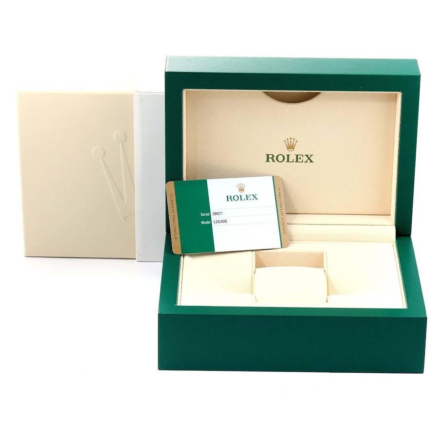 Rolex Datejust 41 Grau Grün Wimbledon Zifferblatt Stahl Herrenuhr 126300 Box Kartene im Angebot 9