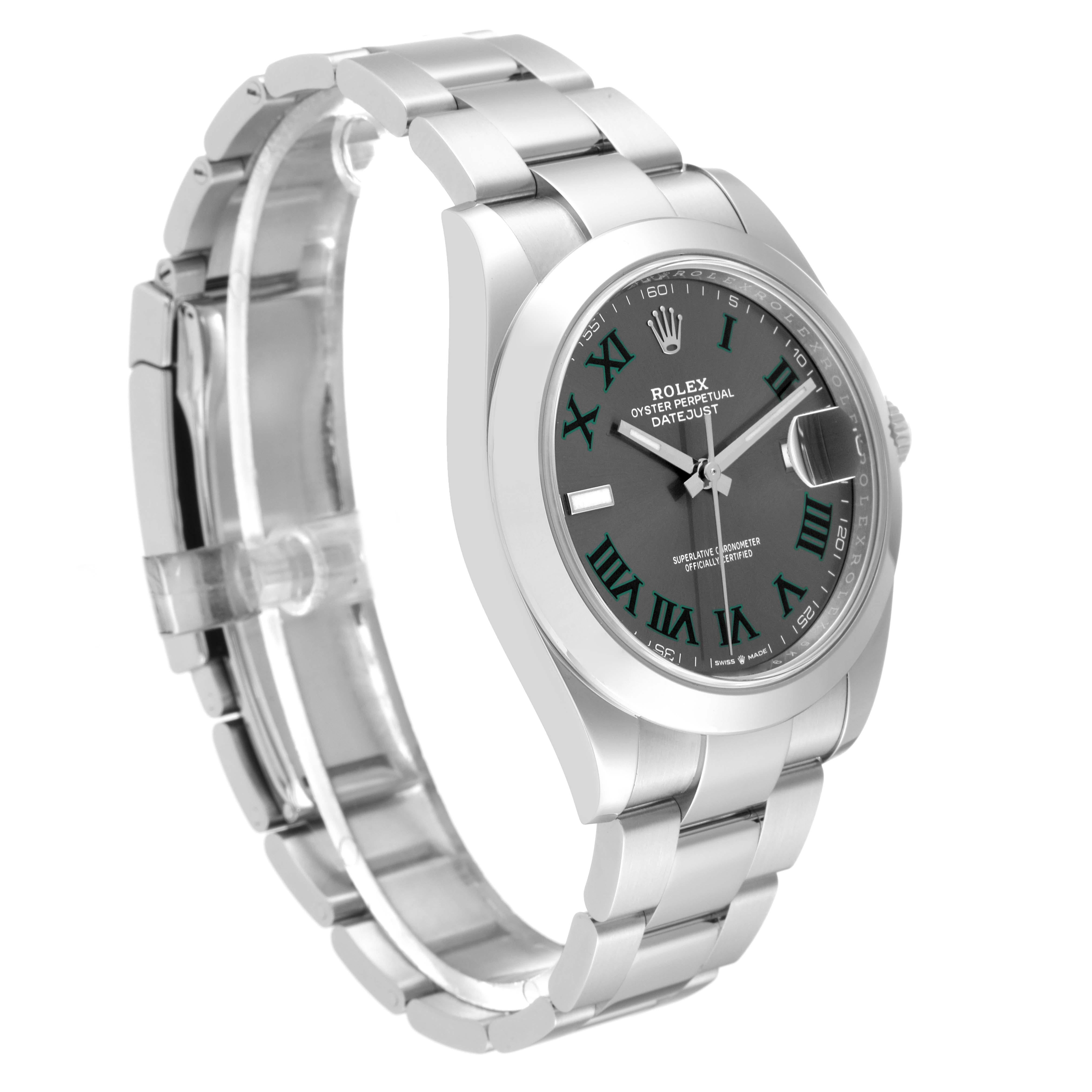 Rolex Datejust 41 Grey Green Wimbledon Dial Steel Mens Watch 126300 Box Card 5