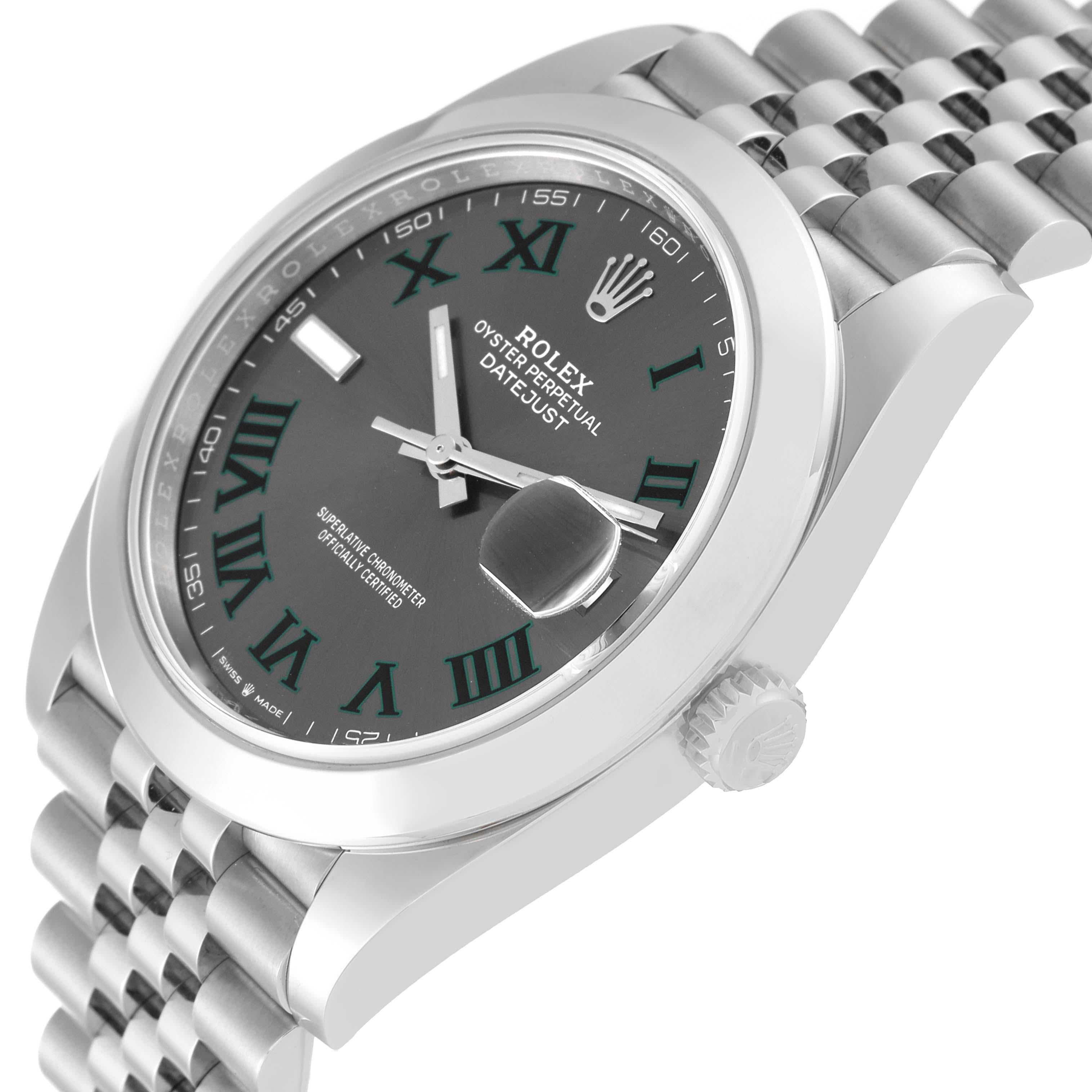 Rolex Datejust 41 Grey Green Wimbledon Dial Steel Mens Watch 126300 Unworn In Excellent Condition In Atlanta, GA