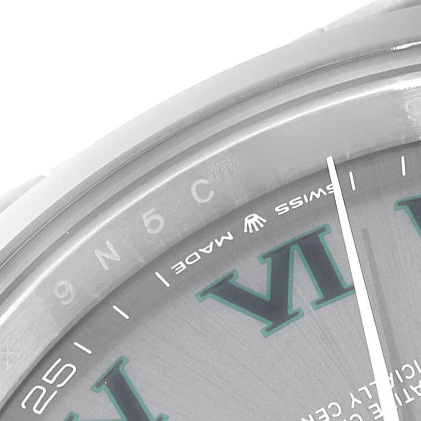 Men's Rolex Datejust 41 Grey Green Wimbledon Dial Steel Mens Watch 126300 Unworn