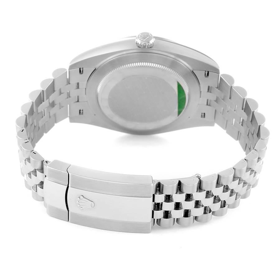 Men's Rolex Datejust 41 Grey Green Wimbledon Dial Steel Mens Watch 126300 Unworn