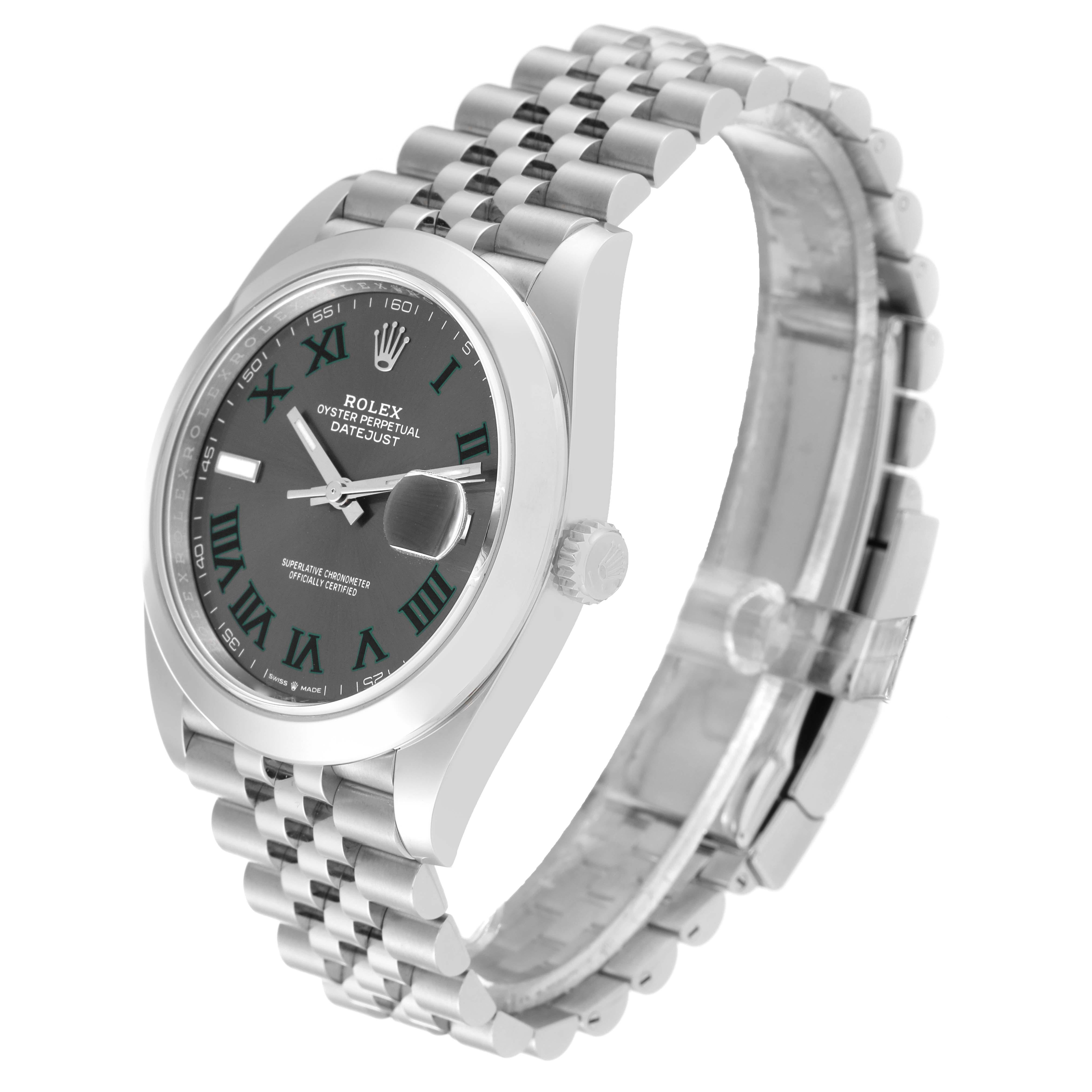 Rolex Datejust 41 Grey Green Wimbledon Dial Steel Mens Watch 126300 Unworn 3