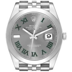 Rolex Datejust 41 Grey Green Wimbledon Dial Steel Mens Watch 126300 Unworn