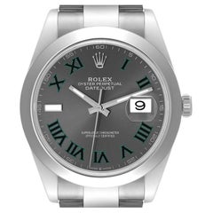 Rolex Datejust 41 Grey Wimbledon Dial Steel Mens Watch 126300 Box Card