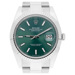 Rolex Datejust 41 Jubilee 126334 Stainless Steel Watch Mint Green Dial 2023