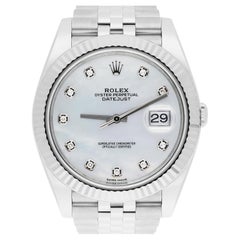 Rolex Datejust 41 avec cadran en or blanc 18 carats et nacre blanche, anniversaire 126334