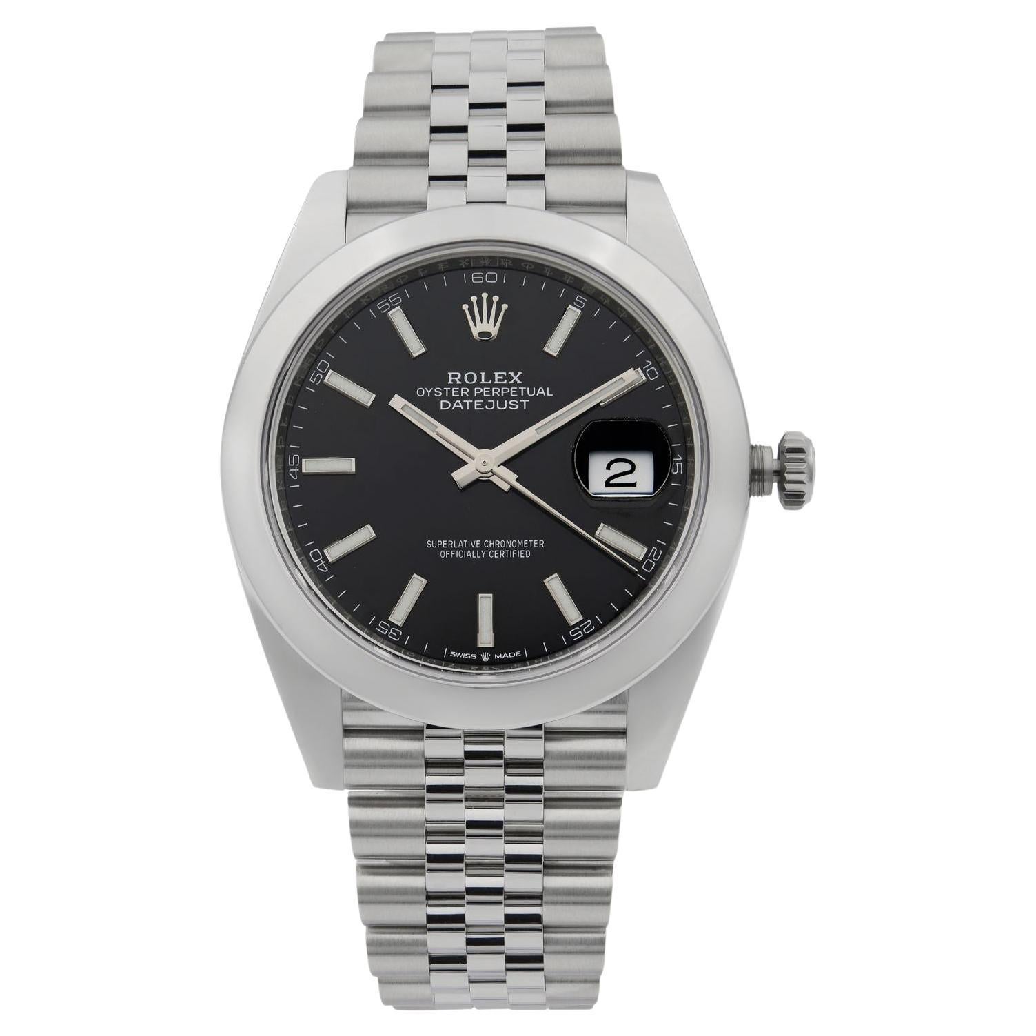 Rolex Datejust 41 Jubilee Stainless Steel Black Dial Automatic Mens Watch 126300