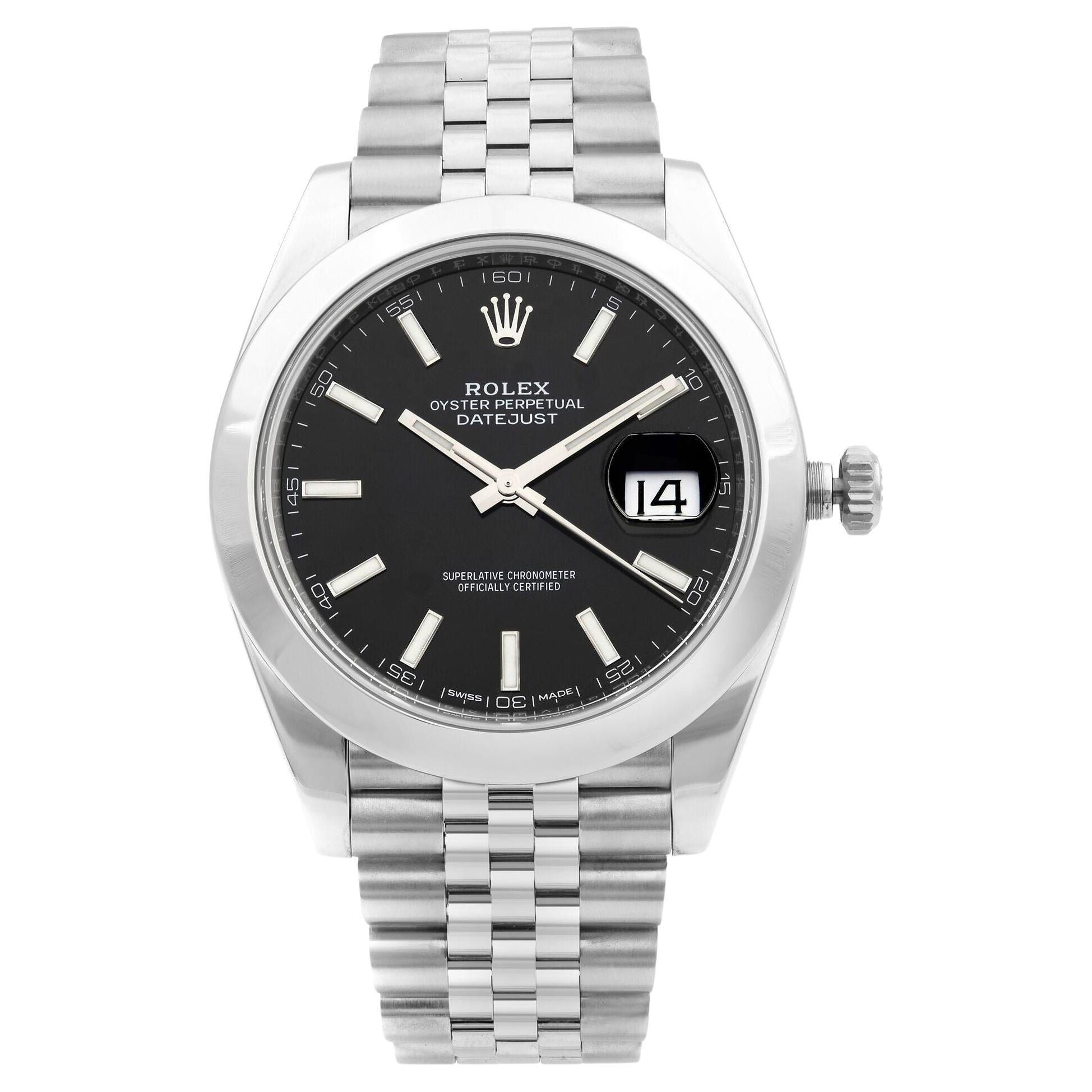 Rolex Datejust 41 Jubilee Stainless Steel Black Dial Automatic Mens Watch 126300 For Sale