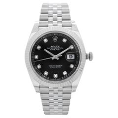 Rolex Datejust 41 Jubilee Steel Black Diamond Dial Automatic Mens Watch 126334