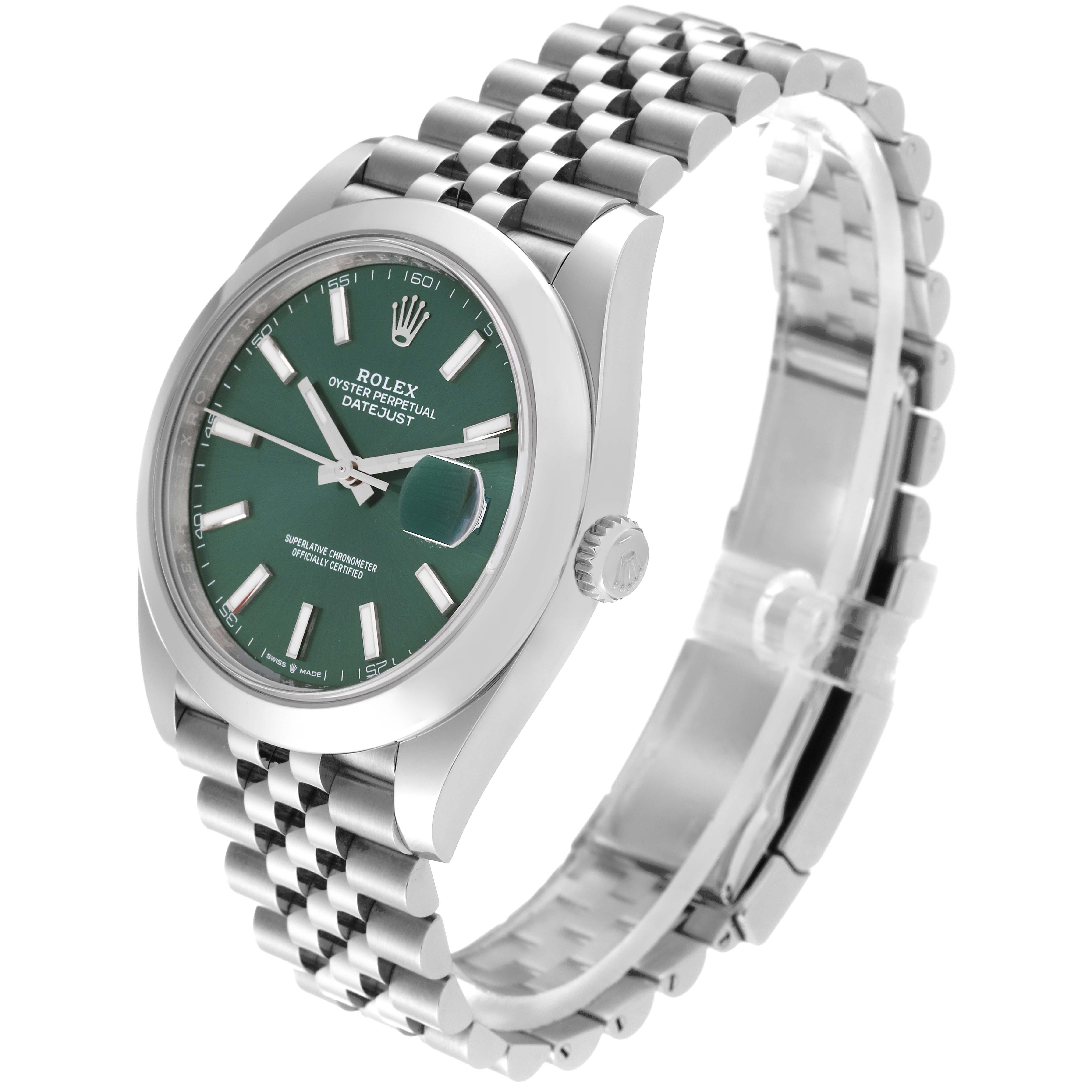 Rolex Datejust 41 Mint Green Dial Steel Mens Watch 126300 Unworn 2