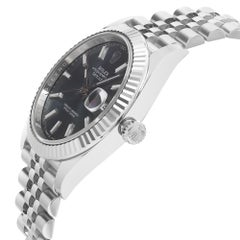 Rolex, montre automatique Datejust 41 vert menthe, neuve, en acier et or blanc 126334