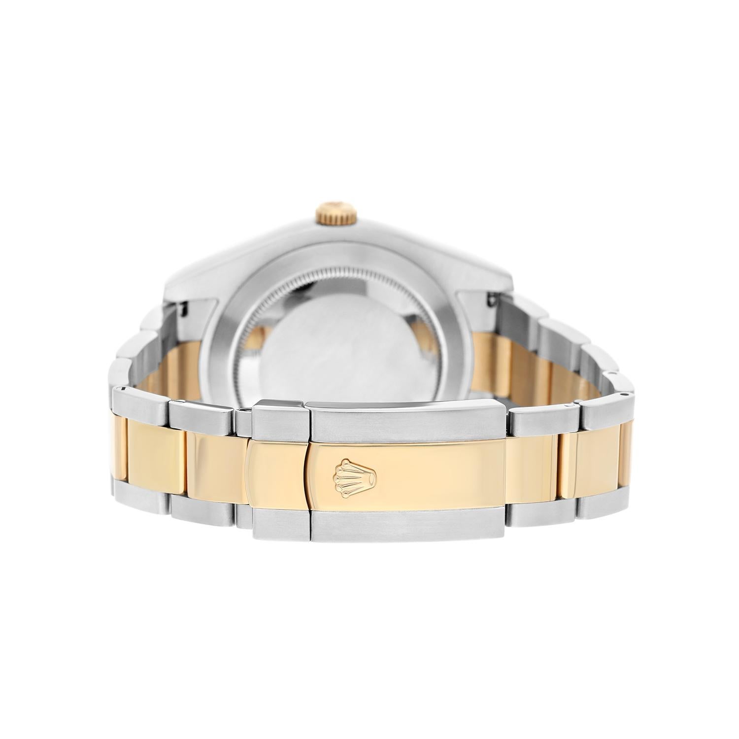 Rolex Datejust 41 mm 2Tone Yellow Watch Custom Set Diamond Bezel 116333 Black For Sale 3