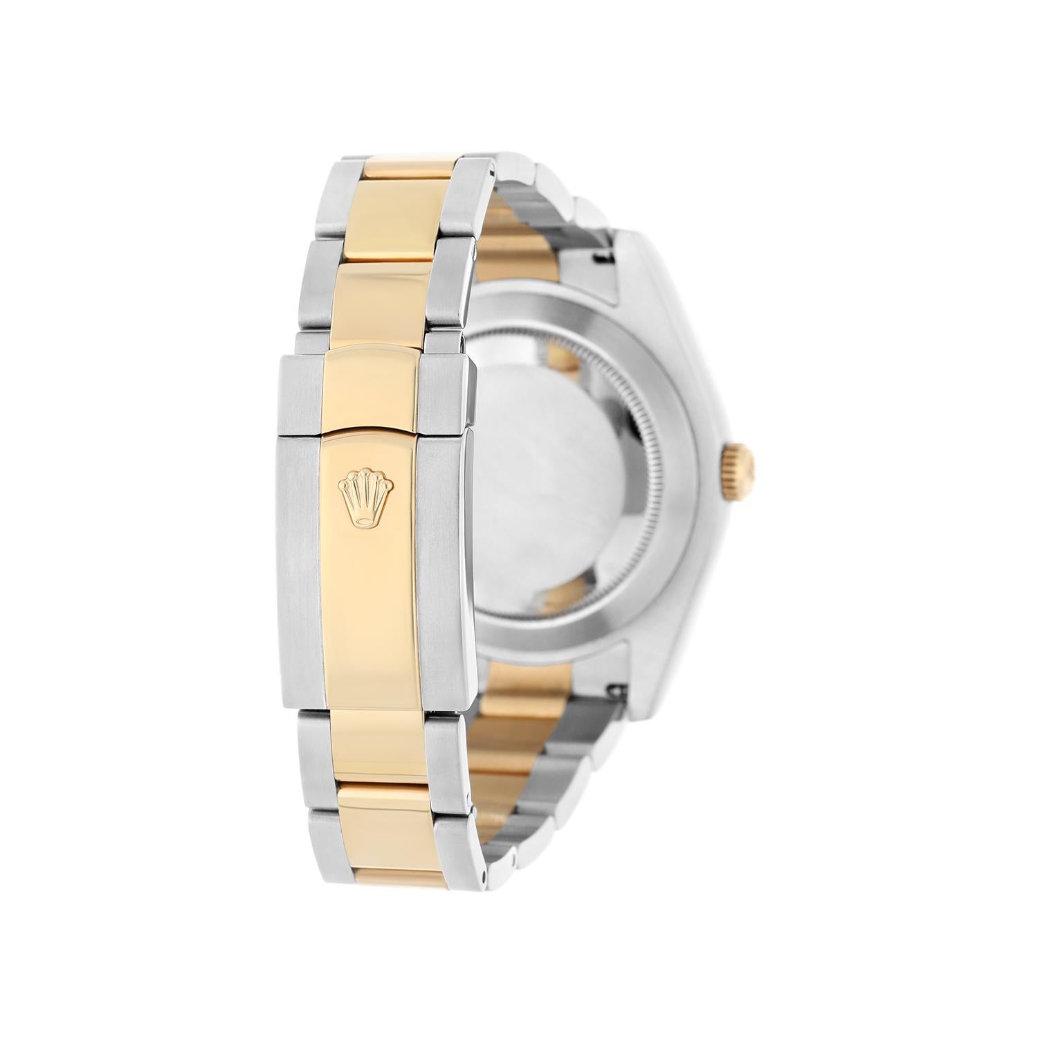 Rolex Datejust 41 mm 2Tone Yellow Watch Custom Set Diamond Bezel 116333 Black For Sale 1