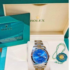 Rolex Datejust, 41 mm, Blue Roman, Smooth, 126300, Unworn Watch, Complete