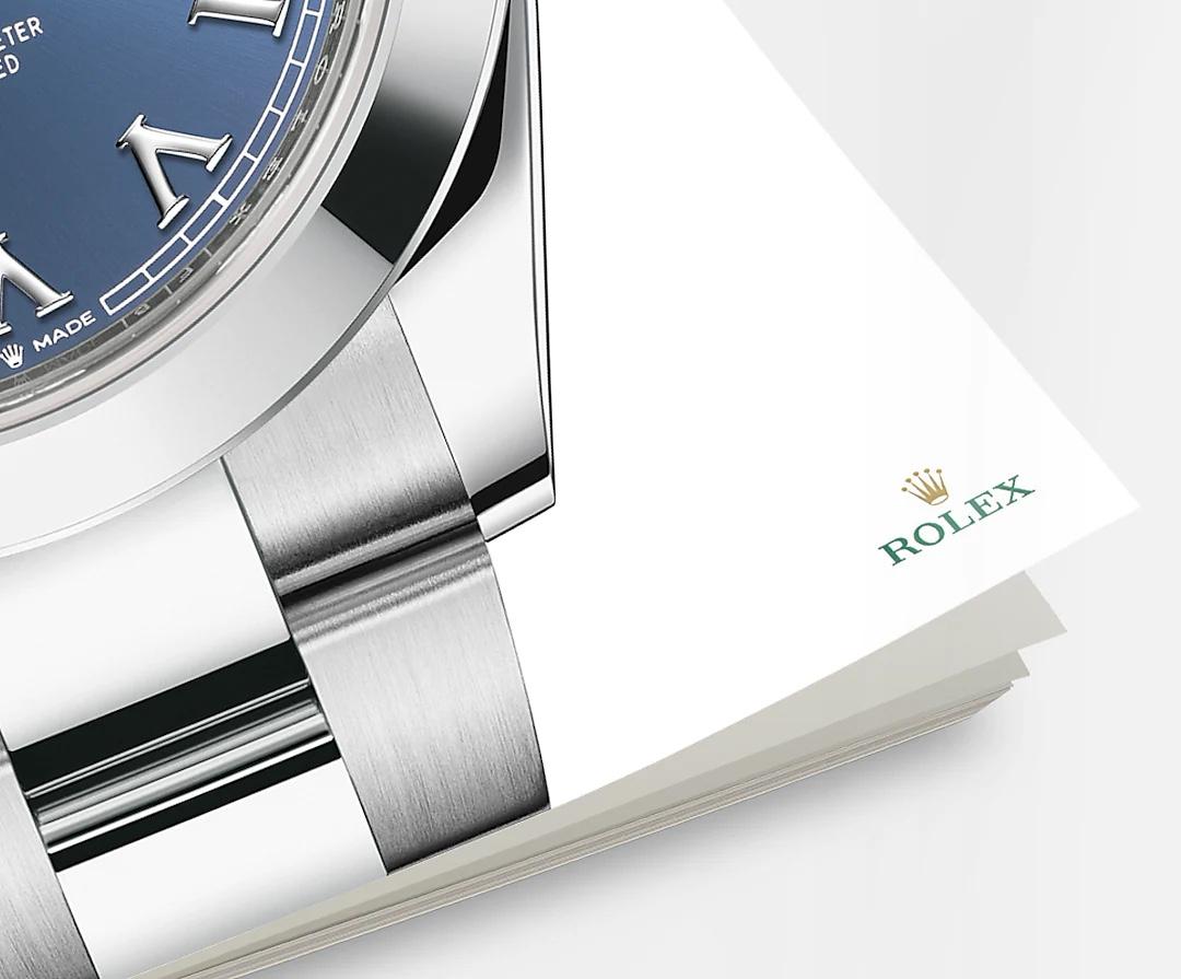 Men's Rolex Datejust, 41 mm, Blue Roman, Smooth, 126300, Unworn Watch, Complete For Sale