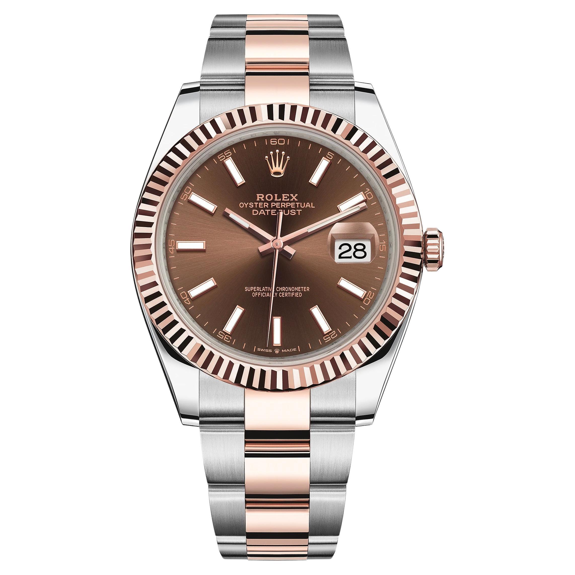 Rolex Datejust, Chocolate, Oyster, Fluted, 126331, Unworn Watch, Complete For Sale