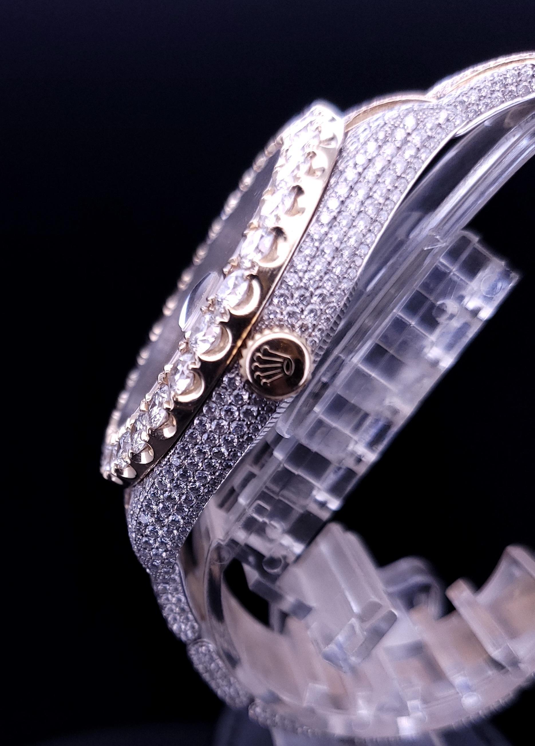 Rolex Datejust 41 mm Diamond Iced Out  25 Carats  Arabic two tone Watch For Sale 3
