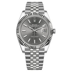 Used Rolex Datejust 41 mm Slate Stick Dial Jubilee Fluted 126334 Unworn Watch Complet