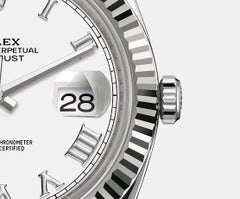 Rolex Datejust, White Roman, Jubilee, Fluted, 126334, Unworn Watch, Complete