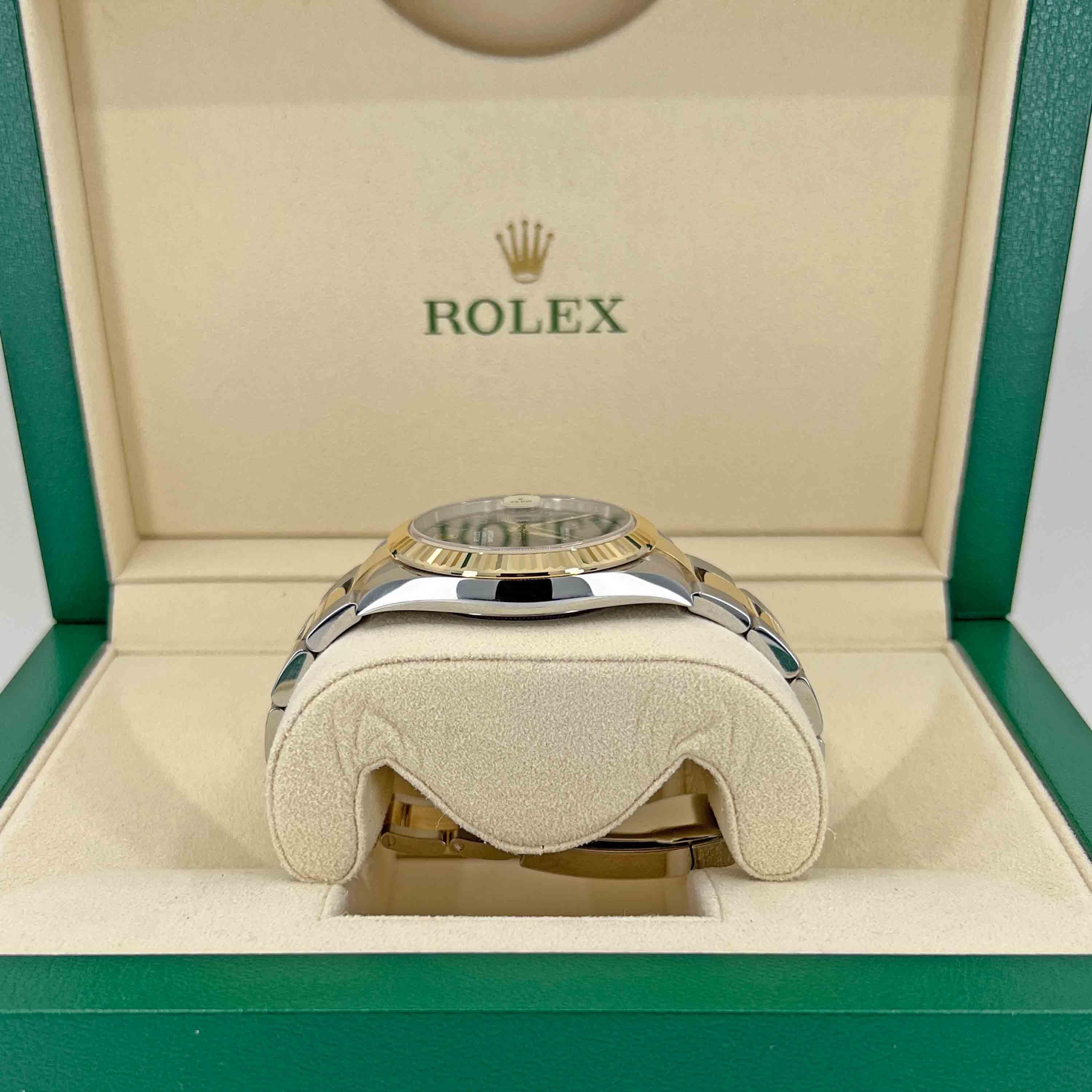 Rolex Datejust, 41 mm, Wimbledon, Oyster, Fluted, 126333, Unworn Watch, Complete For Sale 1