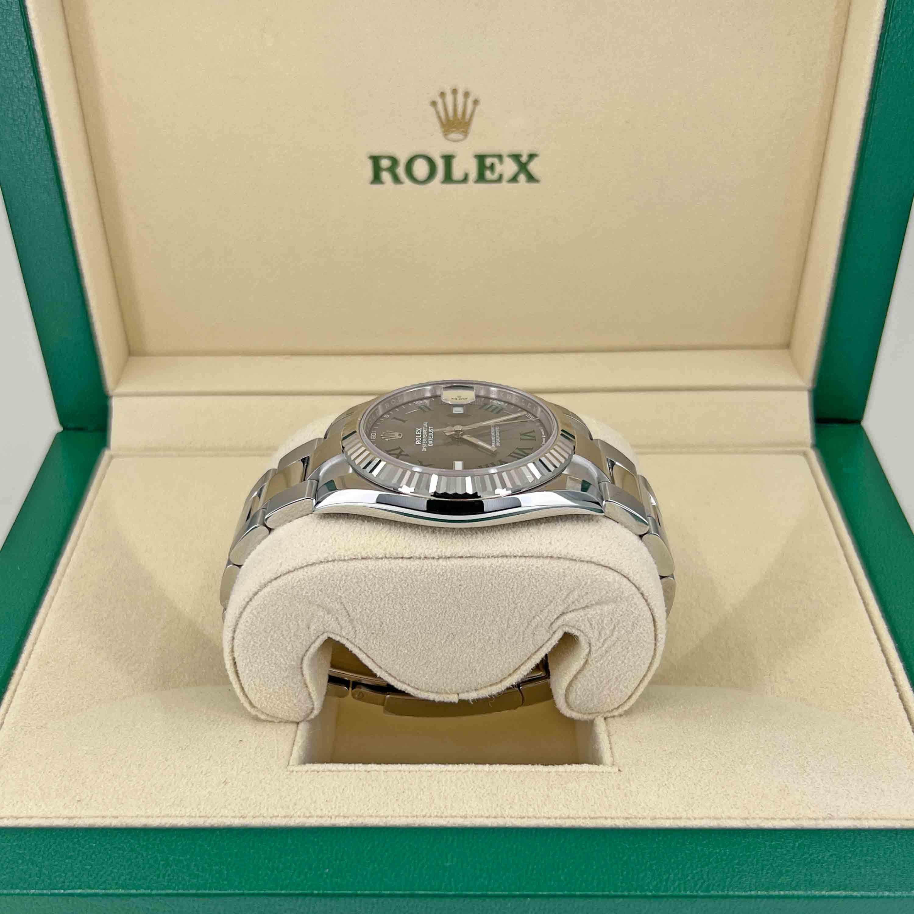 Men's Rolex Datejust, Wimbledon, Oyster, Fluted, 126334, Unworn Watch, Complete 2022 For Sale