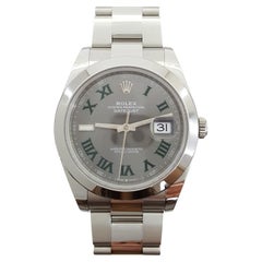 Used Rolex DateJust 41 mm Wimbledon Roman Dial Oyster SS with Box & Card  