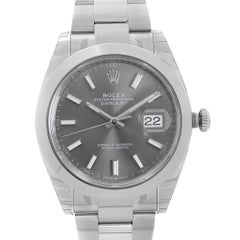 Rolex Datejust 41 Oyster Stainless Steel Rhodium Dial Automatic Men Watch 126300