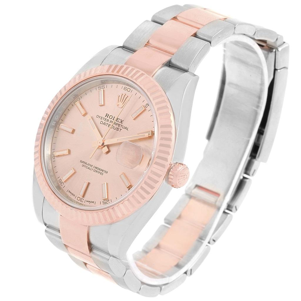 Rolex Datejust 41 Pink Dial Steel EveRose Gold Men’s Watch 126331 For Sale 5