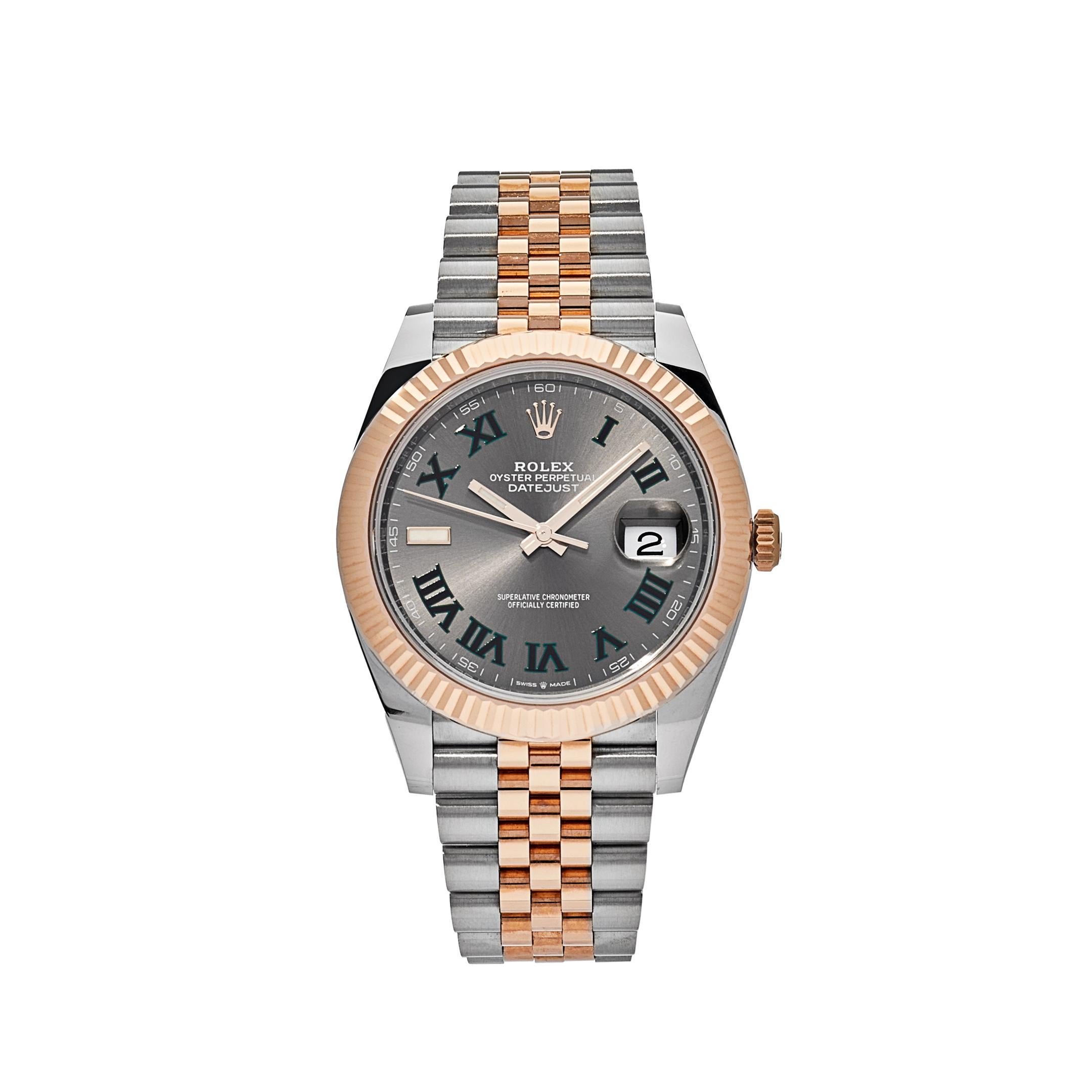 rolex datejust 41 rose gold wimbledon