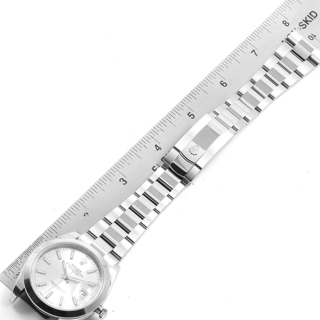 Rolex Datejust 41 Silver Baton Dial Stainless Steel Men's Watch 126300 For Sale 9