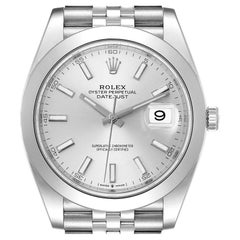 Rolex Datejust 41 Silver Dial Jubilee Bracelet Steel Mens Watch 126300 Unworn