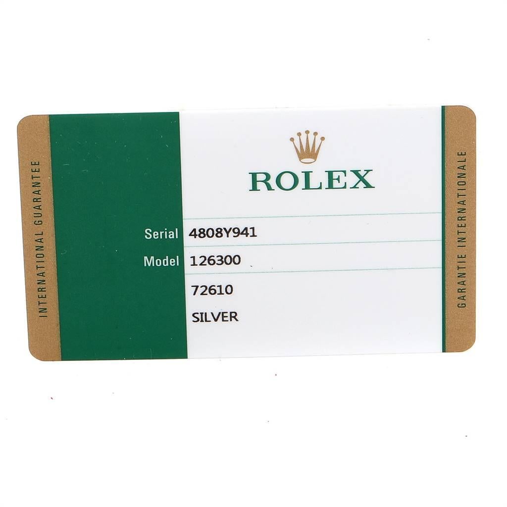 Rolex Datejust 41 Silver Dial Steel Men's Watch 126300 Box Card 7