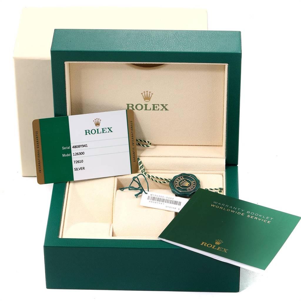 Rolex Datejust 41 Silver Dial Steel Men's Watch 126300 Box Card 8