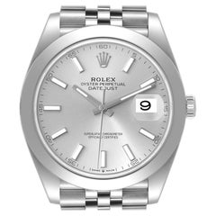 Rolex Datejust 41 Silver Dial Steel Mens Watch 126300 Box Card