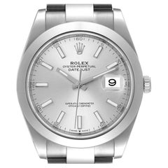 Rolex Datejust 41 Silver Dial Steel Mens Watch 126300 Unworn